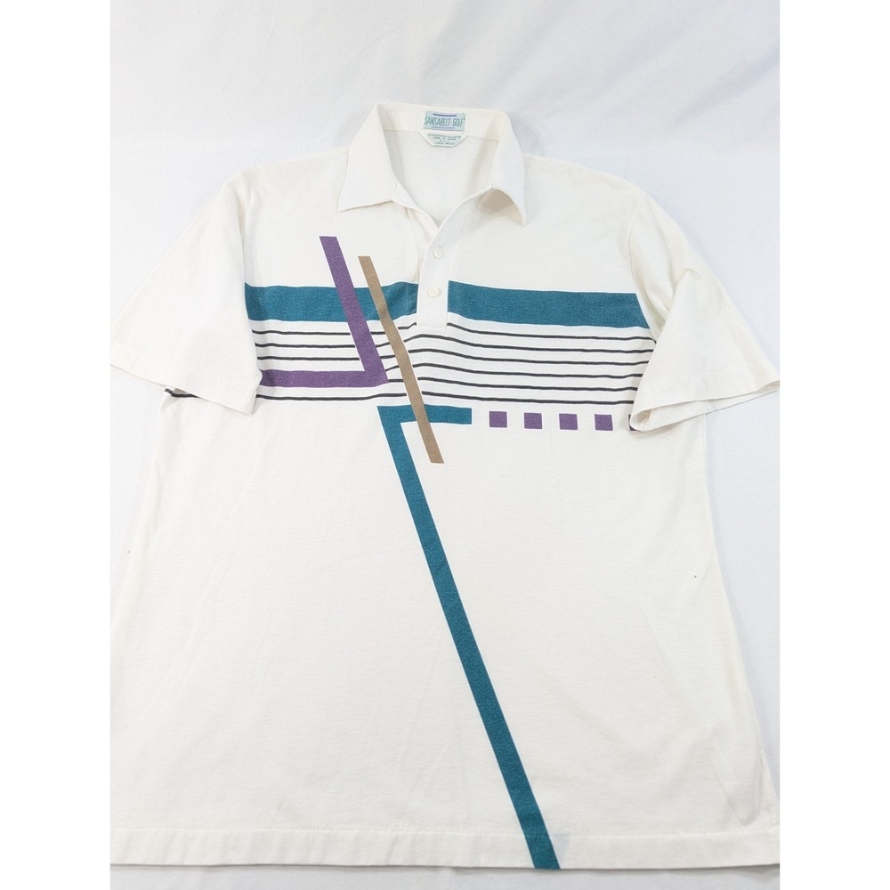 Jaymar Sansabelt Golf Single Stitch Polo Shirt‎ Retro Vintage Pocket Men Large